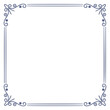 © tinybrushcreations - A decorative blue border with floral designs on a white background