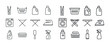 © Viacheslav - Laundry and cleaning icons set: detergents, irons, laundry basket, pegs, brushes