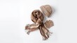 © The 2R Artificiality - Fashionable set of accessories with a scarf, cap, and gloves, winter attire for cold weather