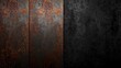 © The 2R Artificiality - Aged rusted iron panel with oxidized patches serving as a textured backdrop for mechanical safety signage