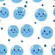 © krissikunterbunt - blue smiling dots seamless pattern background illustration