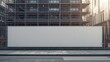 © AbstractAI - Empty white barrier panel at a construction site, designed for signage placement, safety and communication