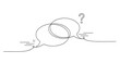 © supplement - Abstract line art of intersecting dialogue bubbles with question mark, no editable stroke