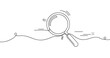 © supplement - Magnifying glass icon with simple continuous line drawing on white background, no editable stroke