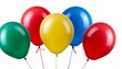 © Kath - brightly colored balloons in red blue yellow and green isolated on white background