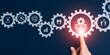© Supto - Hand selecting central gear in interconnected business process system