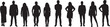 © Curto - vector,  silhouette of front view of a group  of woman and man standing