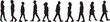 © Curto - vector, silhouette of side view of a group  of woman and man walking