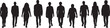 © Curto - vector, silhouette of front view of a group  of woman and man walking