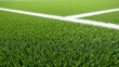 © Monna collection  - Close-up of green artificial turf field with white boundary lines on a sports pitch