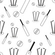 © Theekshana Shanuka - Seamless Cricket Equipment Pattern Vector Including Bat, Ball, Stumps and Wickets – Repeating Sports Background Design for Fabric, Wallpaper, Apparel, Wrapping Paper, Branding, and Creative Graphic Pr