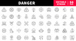 © Jocelyn_Flores - Danger editable line icons set. warning and hazard symbols