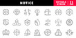 © Jocelyn_Flores - Notice editable line icons set. Attention and alert symbols