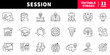 © Jocelyn_Flores - Business and education editable line icons set. workshop and seminar graphics