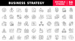 © Jocelyn_Flores - Business strategy line icons set. Management and strategy symbols