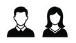 © RAYHAN - Two black silhouettes of a man and a woman facing forward silhouette