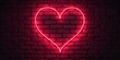 © Faizan - Neon heart outline glowing on dark wall, modern valentine aesthetic