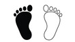 © MD - Footprints Black solid and outlined shapes a contrasting depiction silhouette