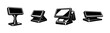 © 11ua - Pos systems vector icons set: cash register, point of sale, touch screen devices