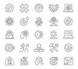 © Compositor  - Technology essentials icons set. editable line icons, flat, digital and tech symbols