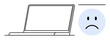 © robu_s - Laptop error. A laptop outline with a sad face icon portraying technology error. Laptop error affects work productivity and function. Suitable for tech support, troubleshooting, IT issues, software