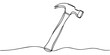© Parboti - hammer continuous one line drawing, one continuous line drawing of hammer.one line drawing of hammer icon in repair and construction business. single line vector illustration. one line Icon drawing