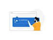 © bestforbest - AI overview provides instant generative summary at search top with key insights information links exploration artificial intelligence technology concept. AI overview isolated vector illustration
