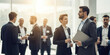 © CoreVisuals - Networking event business businessperson professional blurred background corporate blur engagement management motion defocused scene with businessperson group suit during networking event