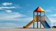 © Tiwakeat - Colorful playground slide under open sky, cheerful outdoor play structure for children