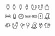 © Bohdan - Outline icons of usb chargers and wireless charging devices