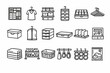 © Bohdan - Closet and storage organization icons: hangers, bins, shelves, boxes, dividers