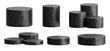 © mamewmy - Black Stone Cylinder Podium Stand And Concrete Round Pedestal Display For Product Showcase