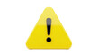 © Nicolae - Yellow warning sign PNG isolated on transparent background, attention symbol for safety and caution messages, glossy 3D render