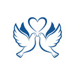 © Ibnu - Pair of Doves With Heart and Wings Symbolizing Peace and Love.