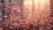 © Phanet - A soft pink autumn forest with golden light, cozy