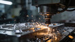 © Jon Stock - CNC machine cuts metal while producing sparks in a workshop during the day with tools and equipment scattered around the area