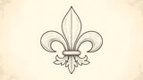 Hand drawn fleur de lis sketch symbol with classic elegance