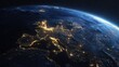 © Rumah - Orbital view capturing Europe's night lights, illuminated cities against vast darkness