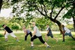 © Rawpixel.com - Group of diverse healthy seniors exercising outdoors. Healthy elderly men and women stretching in a park. Active seniors enjoying exercise in the park. Diverse group of senior people exercise in park.