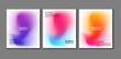 © Idee khan - Set of three modern abstract gradient backgrounds with vibrant mesh blurs. Colorful purple, blue, pink, and orange flowing shapes on white for creative poster design, branding, and web banners.