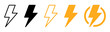 © icons gate - thunder bolt flash icon, flash lightning bolt icon - Electric power icon symbol - Power energy icon sign in filled, thin, line, outline style for apps and website