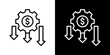 © Arjuna - Reduce Cost Icon Set Vector Collection Style Line Isolated In Black And White