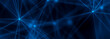 © My Pet Cat Rimu - Futuristic Blue Digital Network Background With Glowing Nodes And Lines for data networks, internet, AI, cybersecurity, cloud computing, telecom, fintech, and innovation designs with wide copy space.