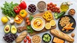 © muhammad - Assorted Healthy Food on White Background.