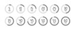 © Hunter Leader - Set of circular countdown timer icons. Clock icons from 5 to 60 minutes. Stopwatch icons from 5 to 60 minutes