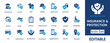 © MS -Studio - Insurance icon set. Containing protection, security, life, home, car, family, travel, health, safety and more. Solid vector icons collection.