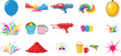 © mdkamran - Colorful illustration of birthday party supplies and decorations