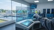 © Good Stock - Advanced AI-powered water management system with holographic interface in a modern control room, optimizing resource efficiency and environmental sustainability