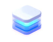 © Snap - Isometric stacked layers of soft colors, cube shape, transparent look