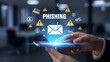 © OfficeFocus - Phishing attack envelope hook icon smartphone hand office cyber security threat warning alert danger scam hacker fraud internet mail message